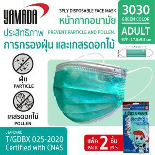 หน้ากากกันฝุ่น หน้ากากอนามัย หน้ากากอนามัยสีเขียว