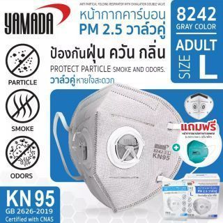 หน้ากากคาร์บอนPM 2.5 วาล์วคู่ รุ่น 8242 (1ชิ้น/แพ็ค)