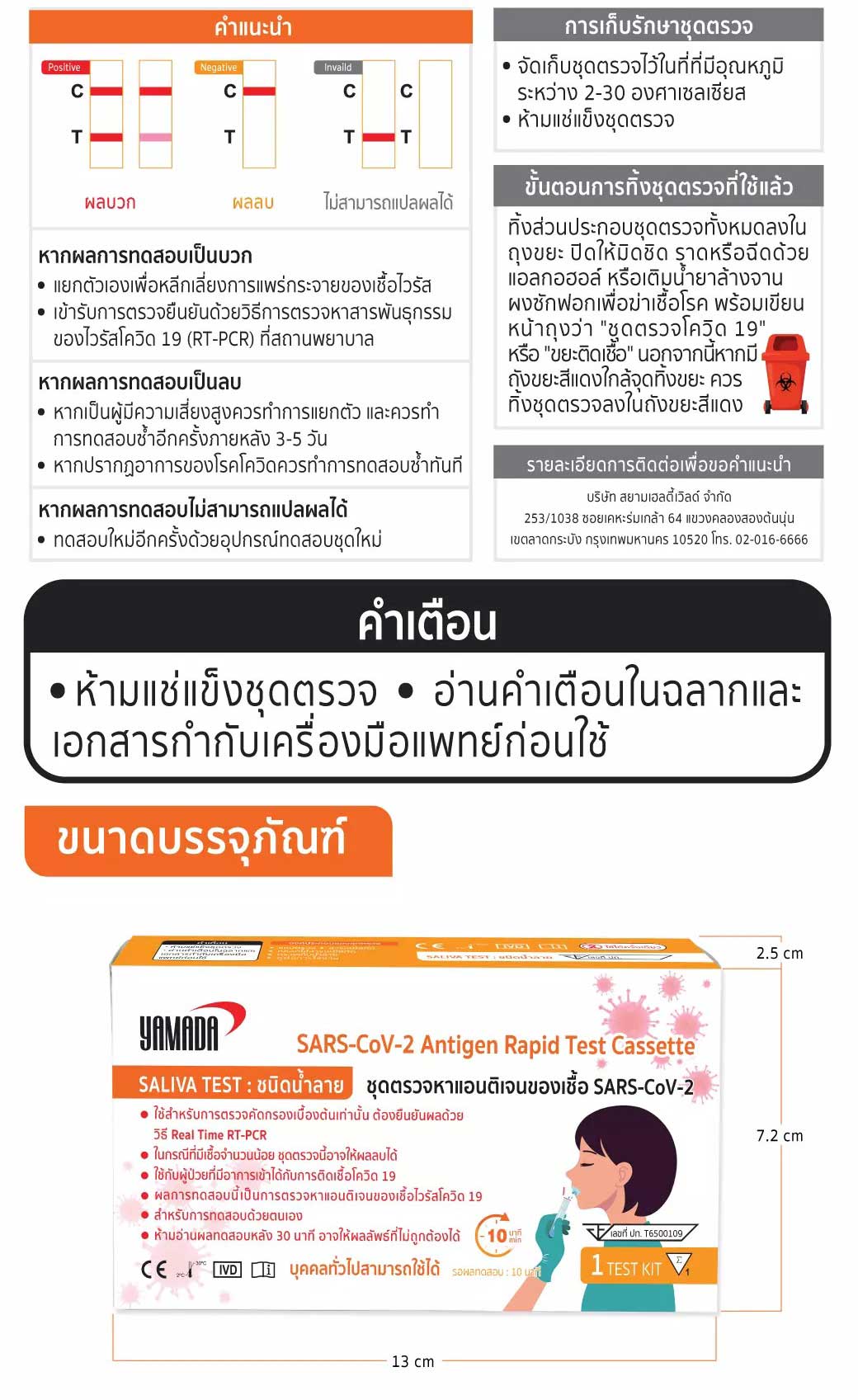 ชุดตรวจ ATK ชนิดน้ำลาย