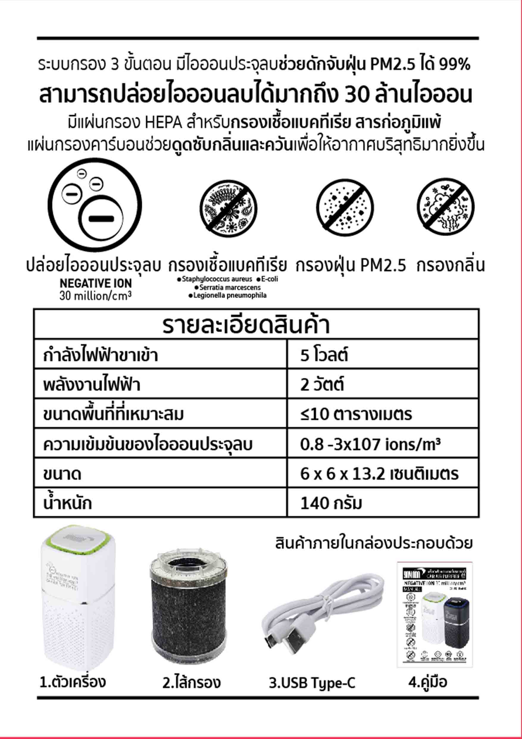 เครื่องฟอกอากาศในรถ