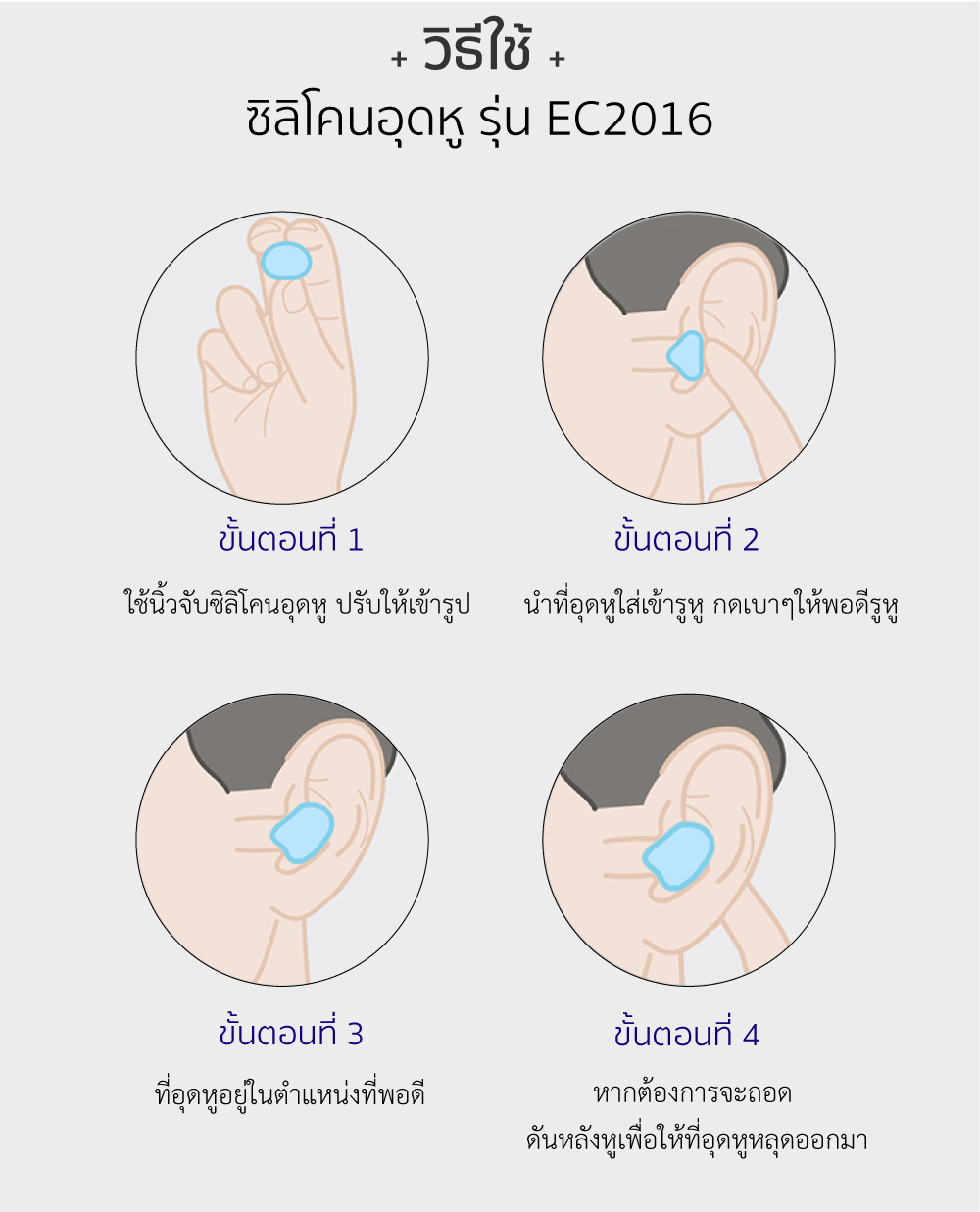 ซิลิโคนอุดหู รุ่น EC2016